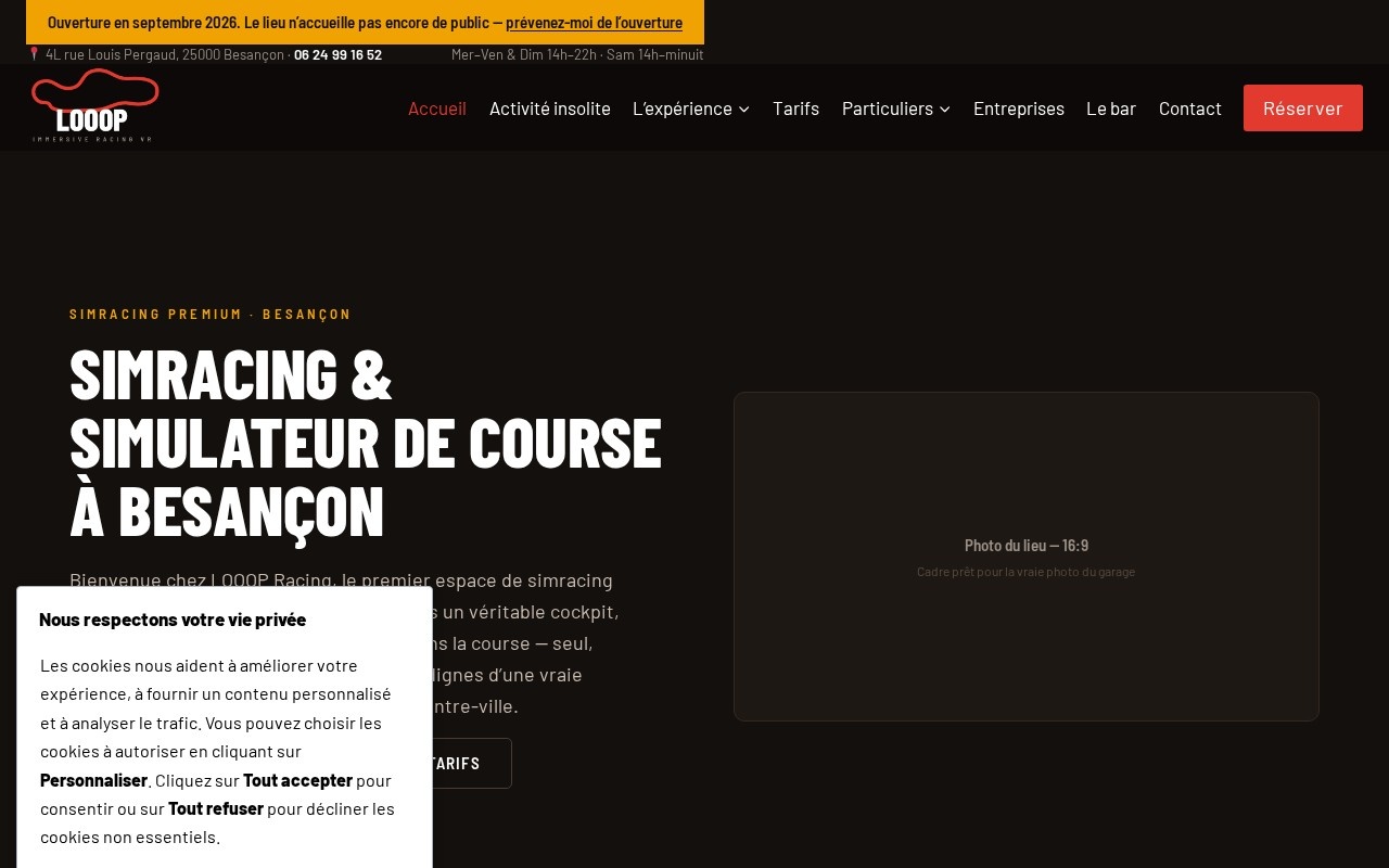 Site LOOOP Racing — simracing à Besançon réalisé par Panda SEO